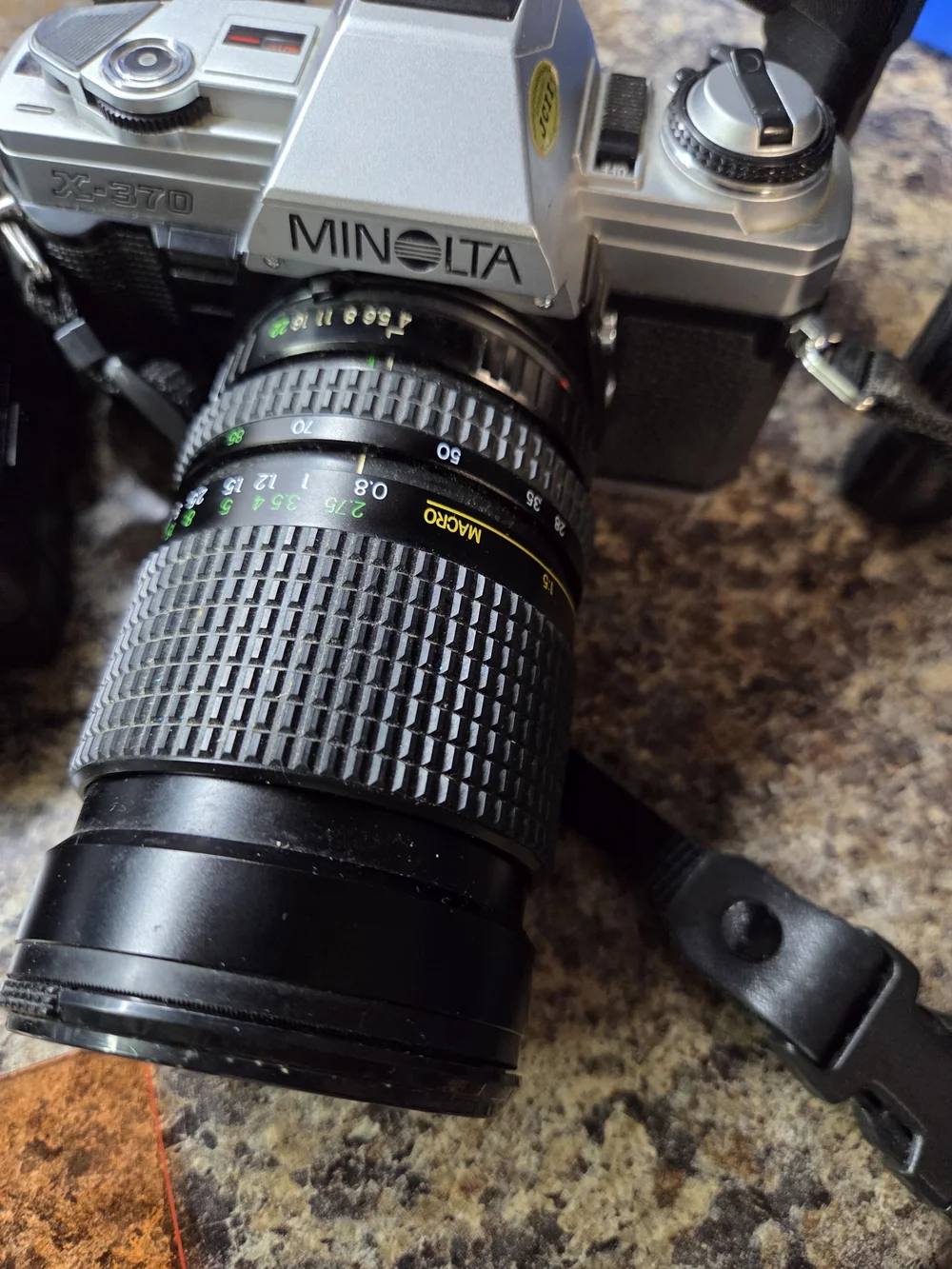 X-370 Silver and Black 35mm SLR Camera with Zoom Lens